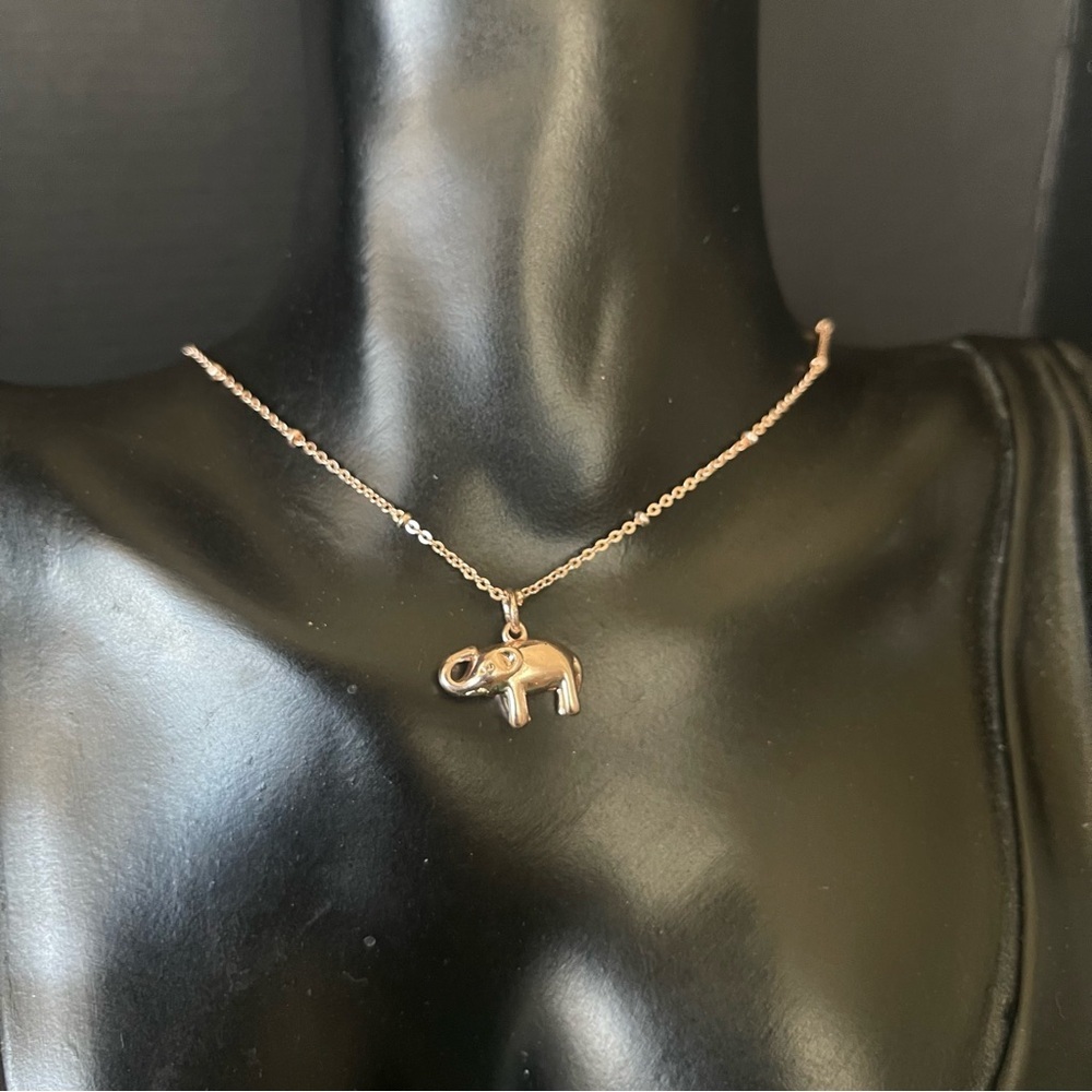 Rose gold Liz Claiborne elephant necklace chain